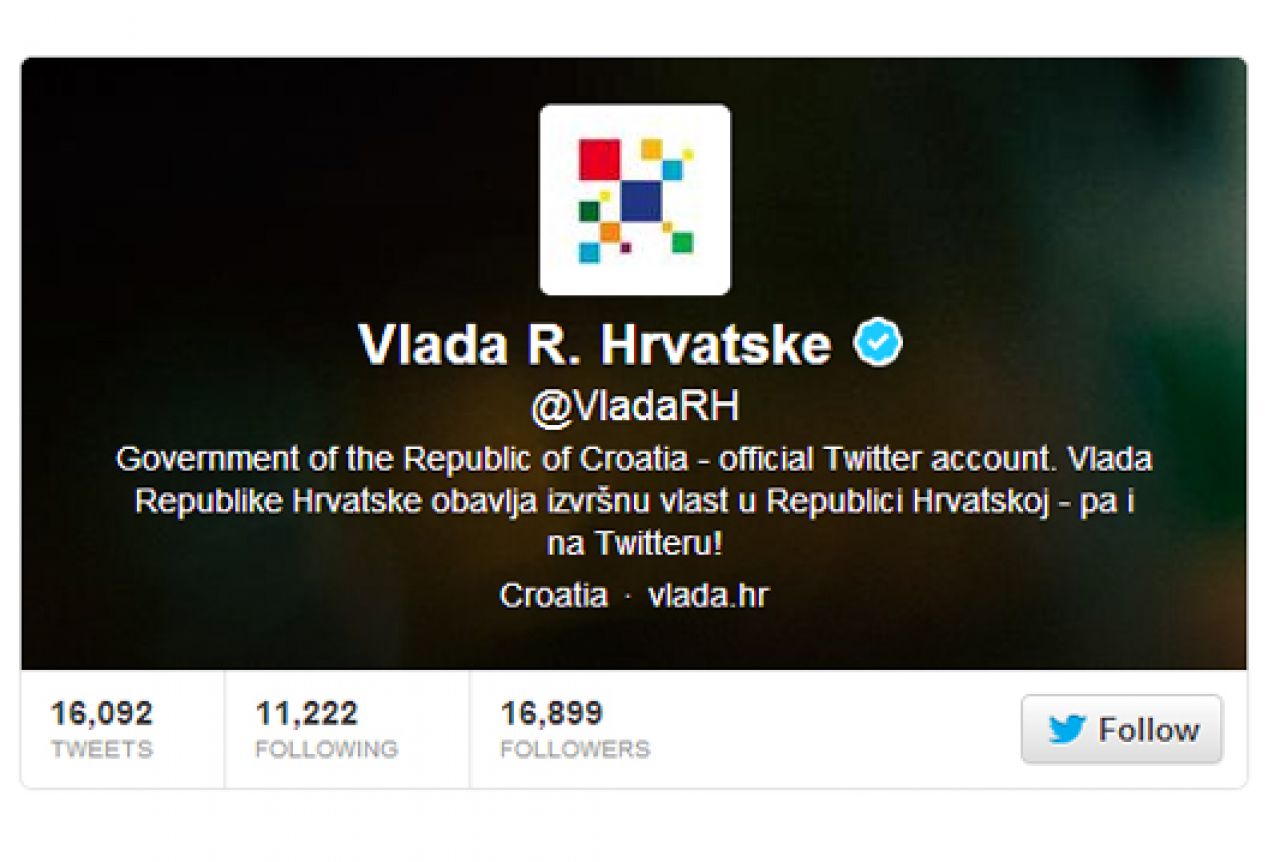 Twitter hrvatske Vlade i u 2013. među najaktivnijim u svijetu