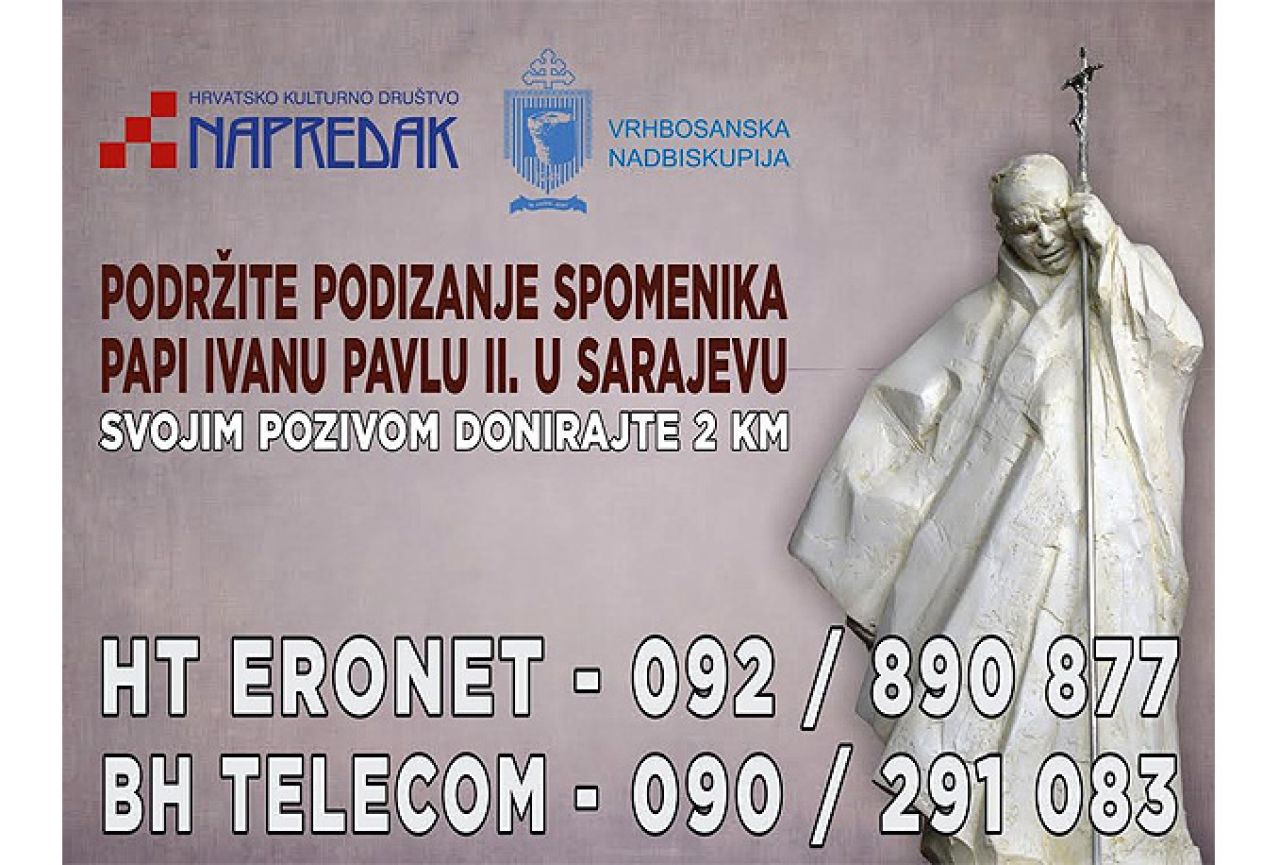 Otvoreni donatorski telefoni za papin spomenik