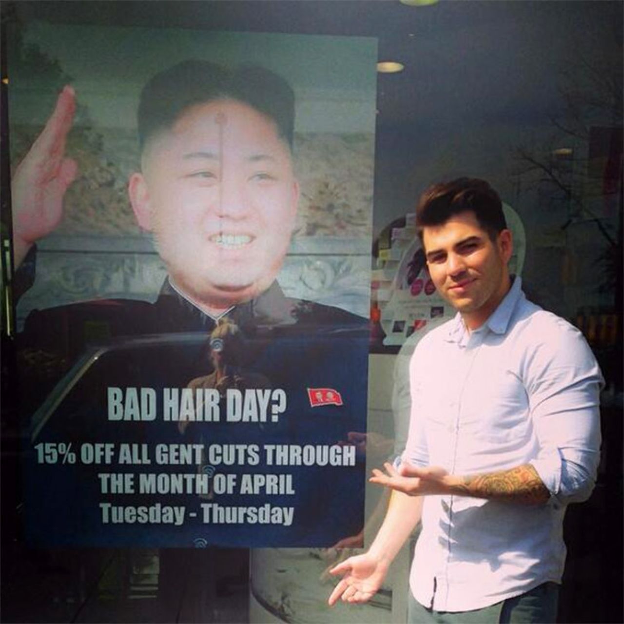 Kim Jong Un na izlogu frizerskog salona: Umjesto mušterija stigla policija