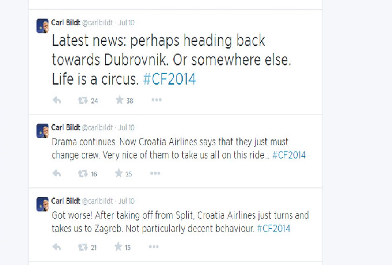 Carl Bildt o putešestvijama sa Croatia Airlinesom: Život je cirkus!