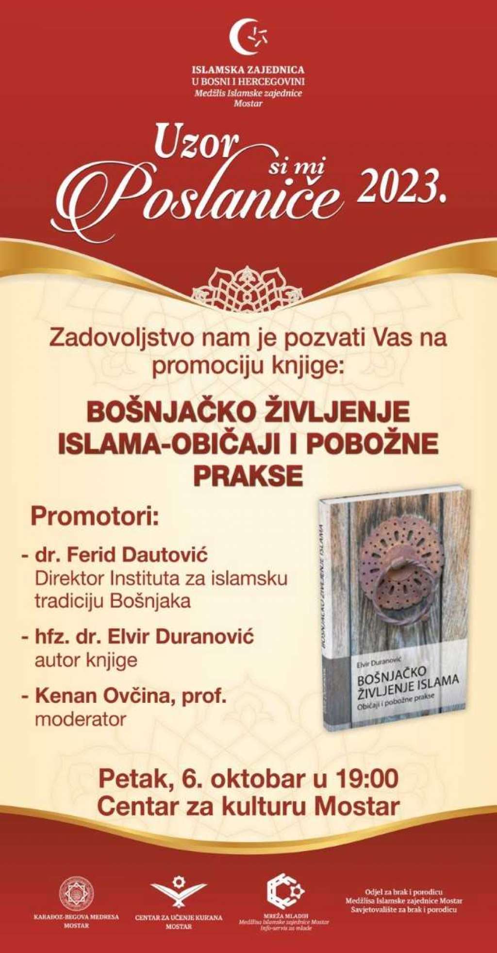 Predstavljanje knjige 'Bošnjačko življenje islama' večeras u Mostaru