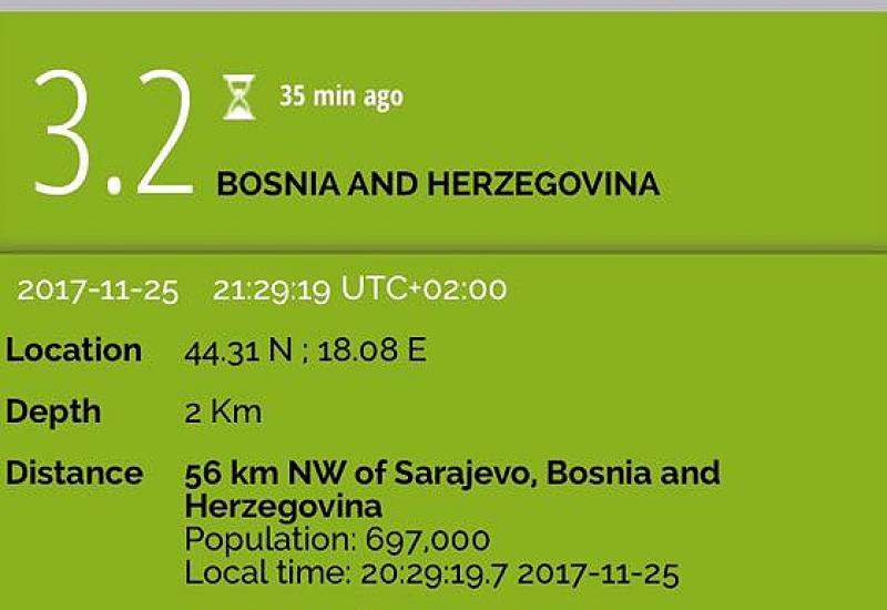Europski mediteranski seizmološki centar - Zatresla se Središnja Bosna