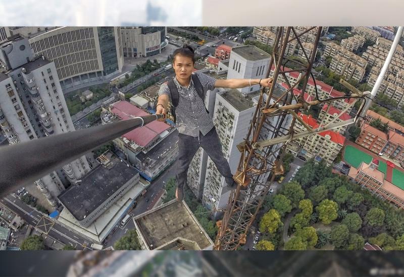 Wu je snimio nekoliko zastrašujućih videa na vrhovima nekih od najviših nebodera u Kini - Snimio kako pada u smrt