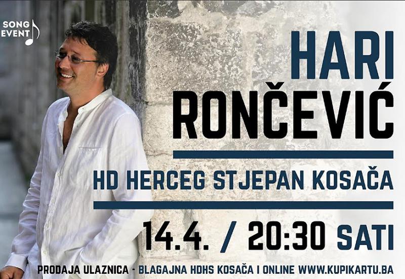 Odgođen koncert Harija Rončevića