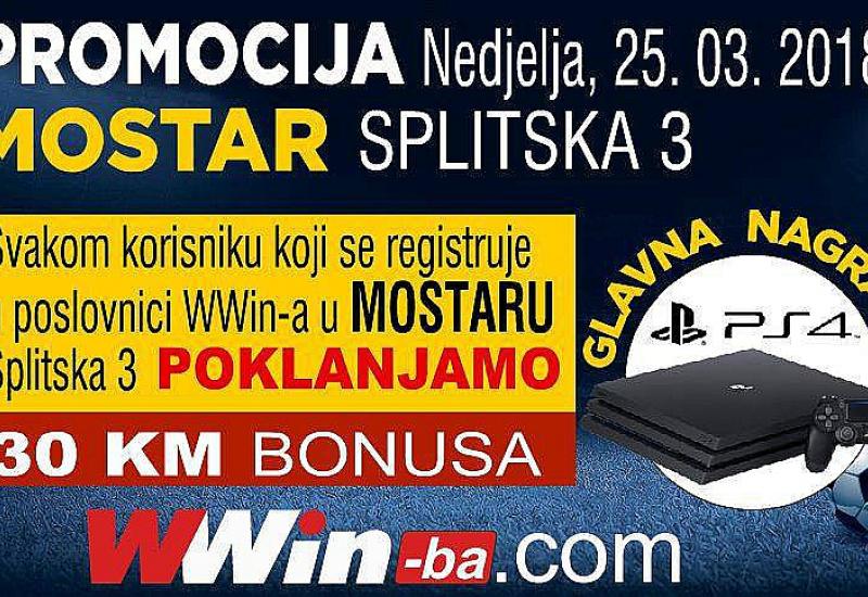 Promocija WWin u Mostaru:  30 KM bonus + PS4