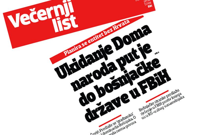 Večernji list: Bošnjačke stranke traže državicu kao i Srbi