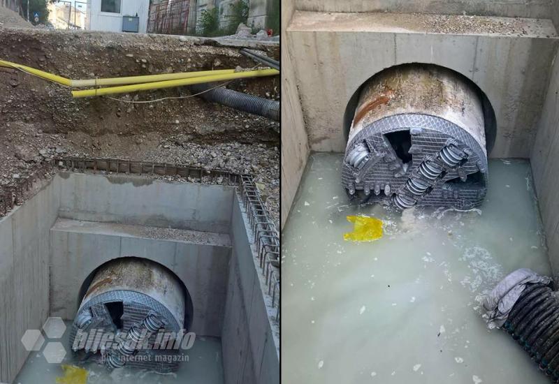 Micro Tunneling Boring Machine na izlazu iz tunela - Mostarski kolektori: Probijen tunel tehnologijom miktoruneliranja