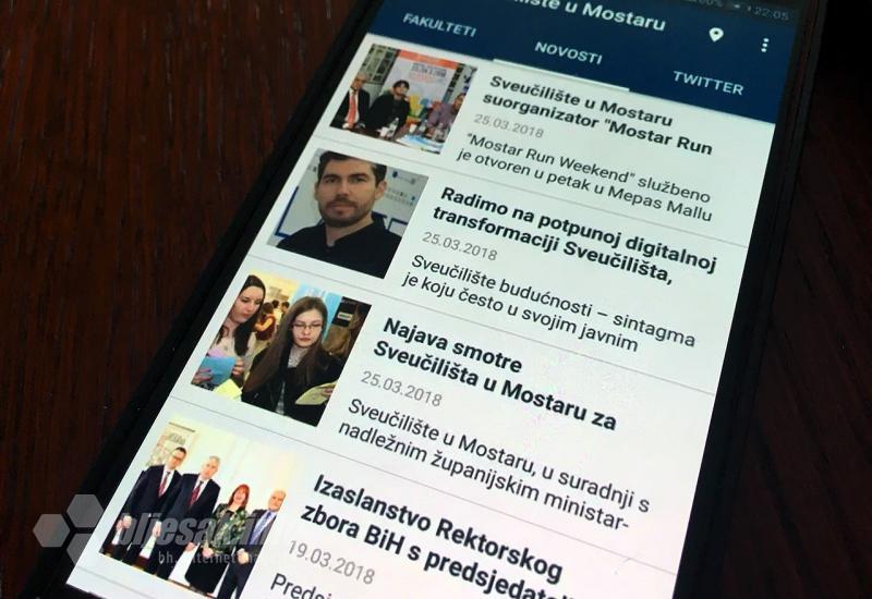 Mobilna aplikacija Sveučilišta u Mostaru - Studenti mostarskog Sveučilišta dobili mobilnu aplikaciju, ubrzo i za iOS