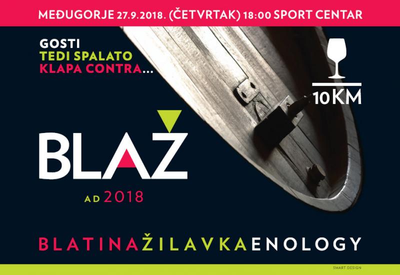 Plakat ovogodišnjeg festivala BLAŽ ENOLOGY 2018  - Najavljujemo treći festival najboljih proizvođača Blatine i Žilavke