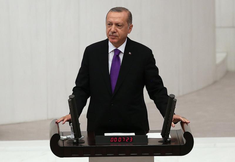 Recep Tayyip Erdogan za govornicom Velike narodne skupštine Turske - 