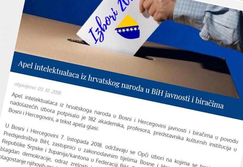 182 hrvatska intelektualca u BiH: Izbori su blagdan demokracije