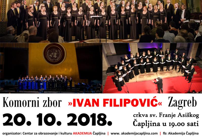 Komorni zbor ''Ivan Filipović'' Zagreb stiže u Čapljinu