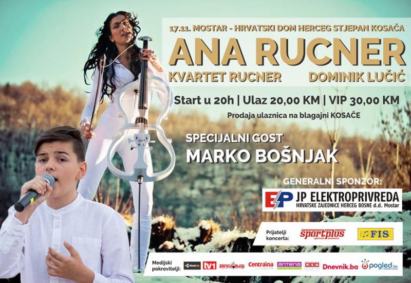 Koncert Ane Rucner u Mostaru - U prodaji ulaznice za koncert Ane Rucner i Marka Bošnjaka
