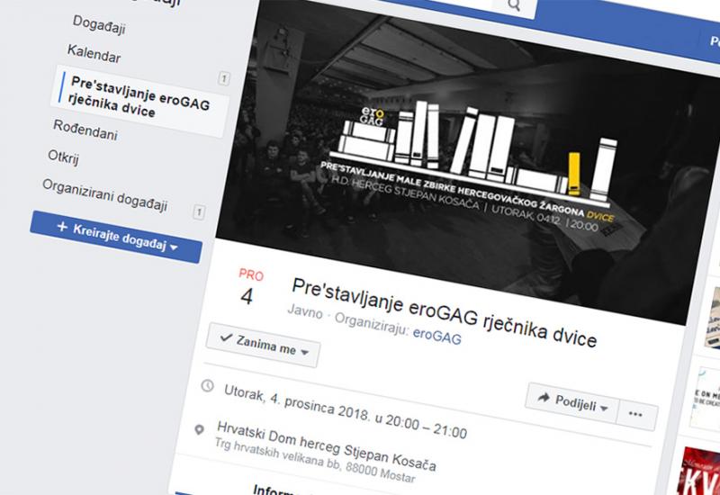 Facebook događaj predstavljanja eroGAG rječnika - eroGAG za Bljesak: Rješavamo dilemu u trokutu Hercegovina - Irska – Njemačka