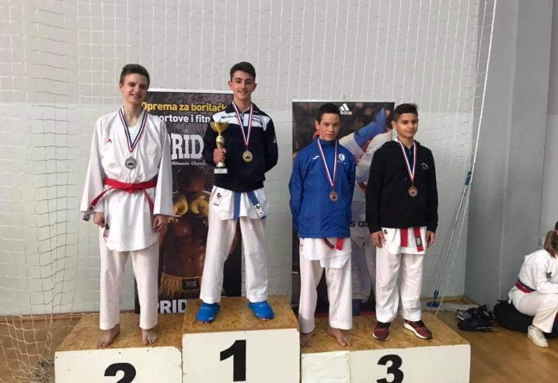 Mlade karate nade - Ivan Niko Prusina kadetski prvak Hrvatske,  Jure Vasilj i Zoran Zovko viceprvaci