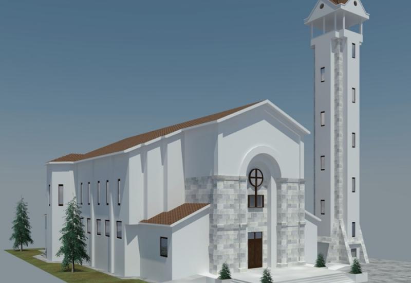 Izgled nove crkve - Čitluk: Postavljen kamen temeljac za novu župnu crkvu