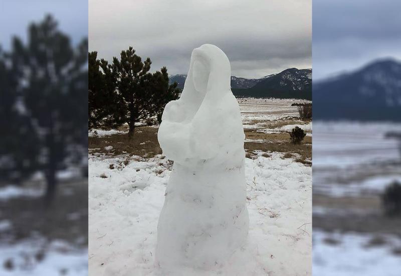 Napravljena skulptura snježne Gospe na Blidinju