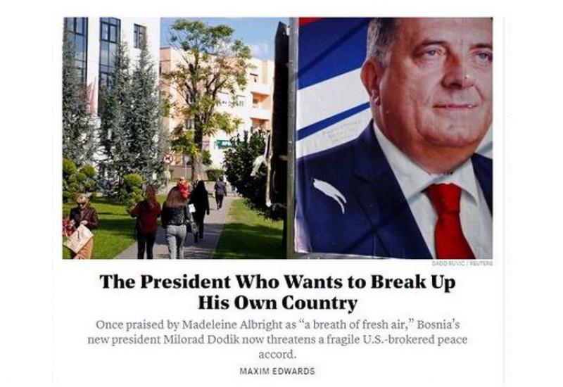Naslovnica o Dodiku -  Američki magazin o Dodiku: Zbog izjava postao zloglasan poput Trumpa