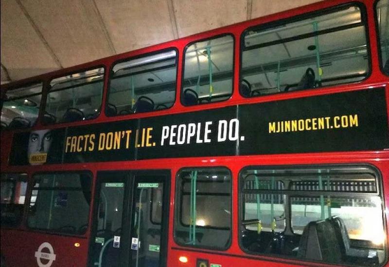 Natpisi na londonskim autobusima u znak podrške Michaelu Jacksonu - Natpisi na londonskim autobusima u znak podrške Michaelu Jacksonu