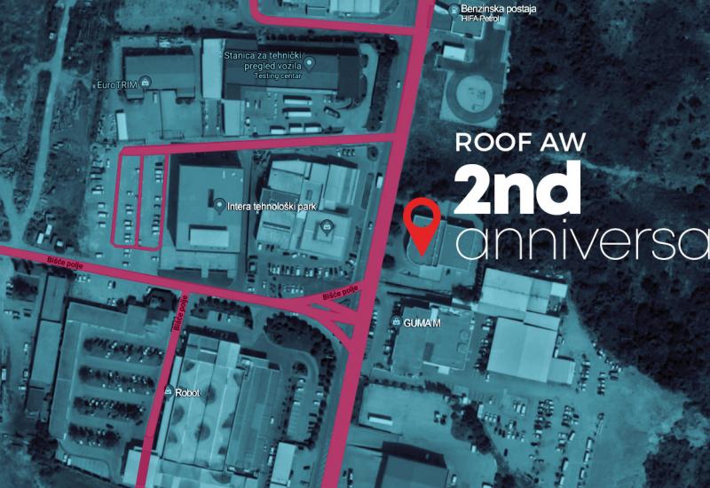 Mapa do unikatne lokacije - Drugi rođendanski party ROOF AW-a bitće najveći i najzabavniji projekt