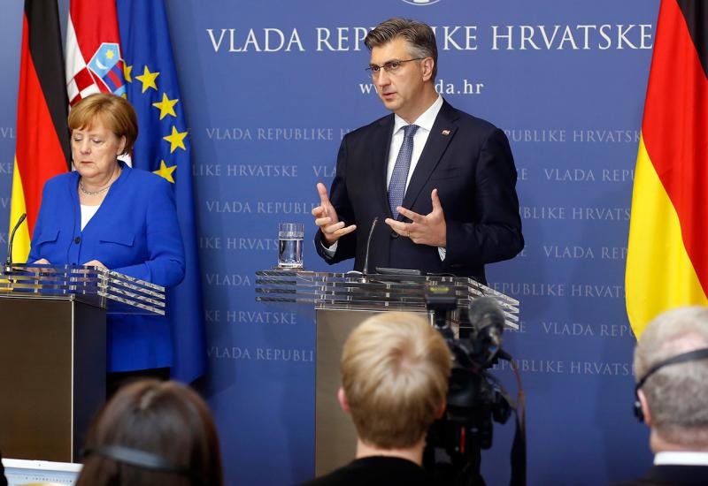 Susret Merkel - Plenković - Merkel i Plenković poručili iz Zagreba da podržavaju EU put zemalja Zapadnog Balkana