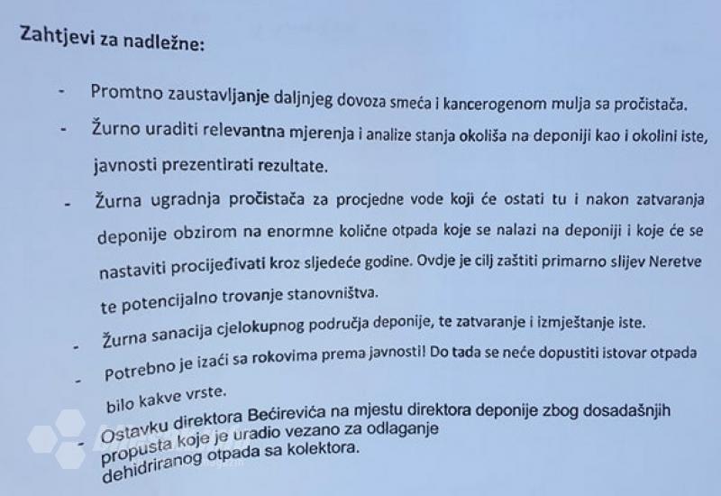 Zahtjevi za nadležne - Prosvjed ispred deponije Uborak: Potrovat će i ovo malo naroda što je ostalo