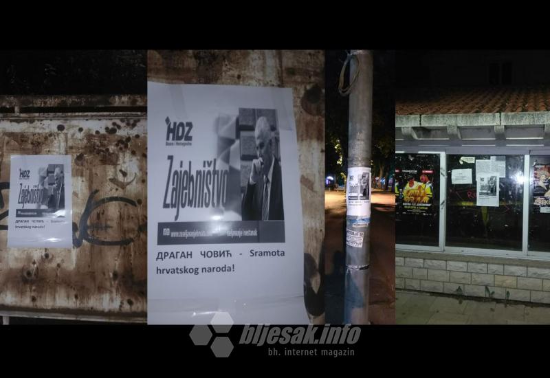 Mostar oblijepljen plakatima: Čović sramota naroda