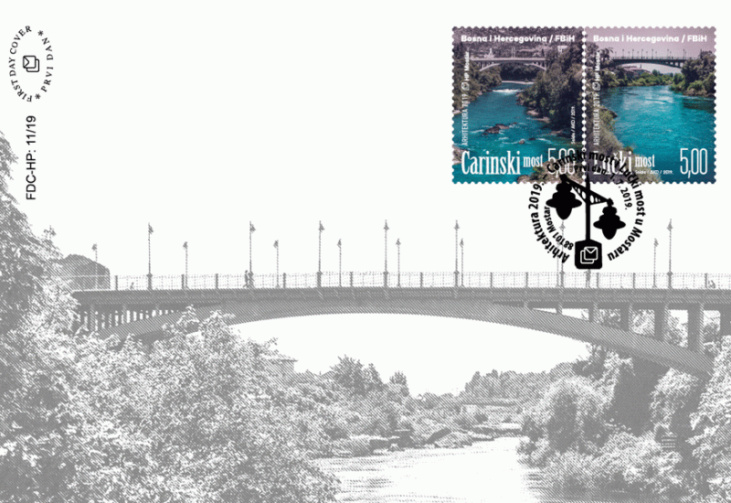 Mostarski mostovi na markama Hrvatske pošte Mostar
