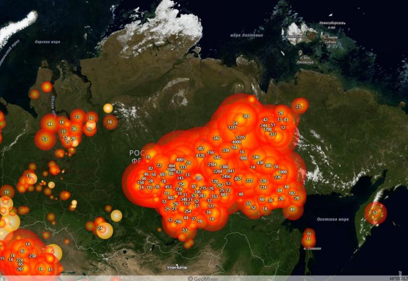 Sibir u plamenu - Milujuni hektara Sibira u plamenu, stotine gradova zatrpano dimom