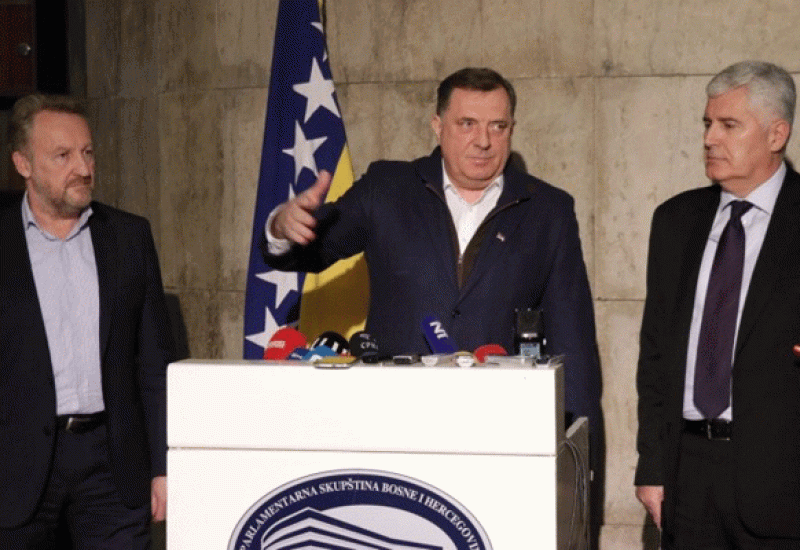 Bakir Izetbegović, Milorad Dodik i Dragan Čović - Njemačko i francusko veleposlanstvo podržali Dodika, Izetbegovića i Čovića