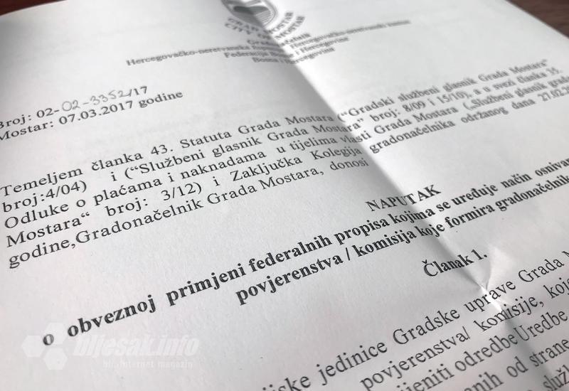 Naputak gradonačelnika Bešlića - Kolike su plaće službenika Grada Mostara?