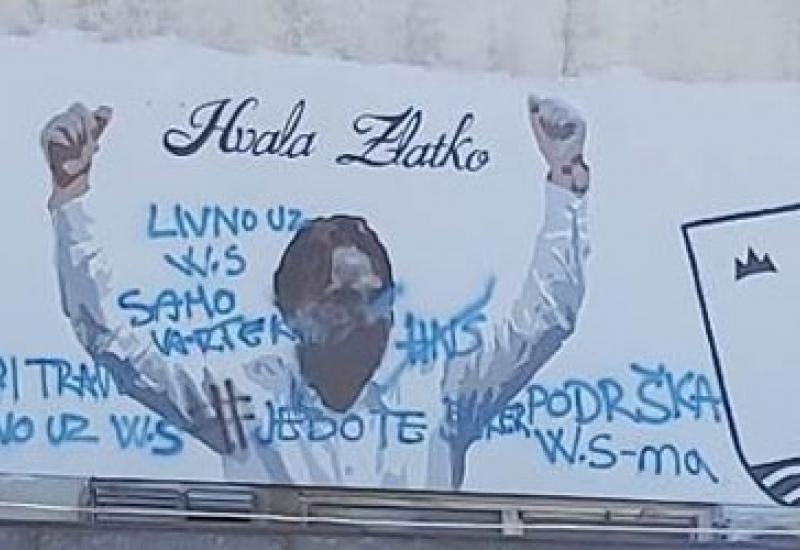 Išaran mural Zlatka Dalića u Livnu - Livno: Išarali mural Zlatka Dalića