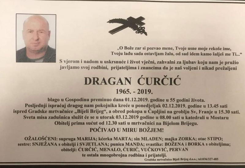 Preminuo general Dragan Ćurčić