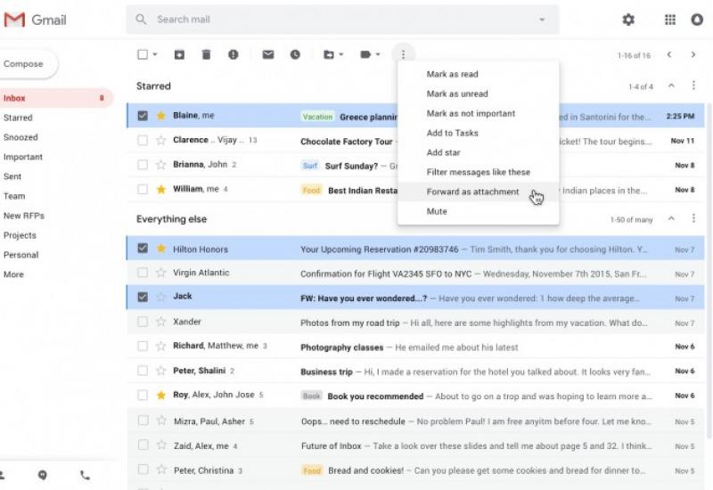Gmail će omogućiti prosljeđivanje poruka u obliku privitaka - Gmail će omogućiti prosljeđivanje poruka u obliku privitaka