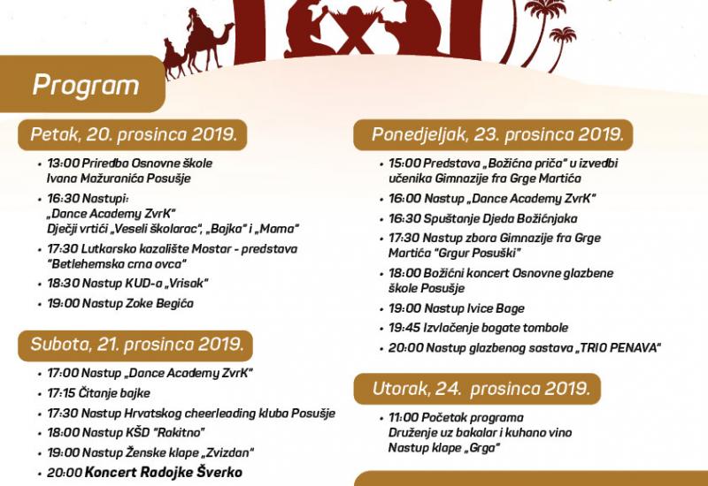 Program manifestacije Božić u Posušju 2019 - Bogat program manifestacije 