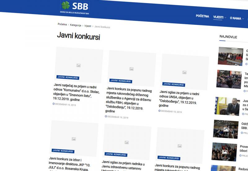 Javni natječaji objavljeni na stranici SBB-a - SBB članovima poslao da apliciraju na posao u javnim firmama, ubrzo saznali da je e-mail hakiran