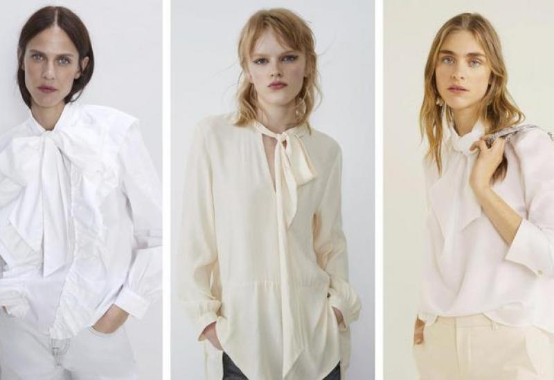 Bijela bluza je klasik - Bluze s mašnom nosit će se i 2020.