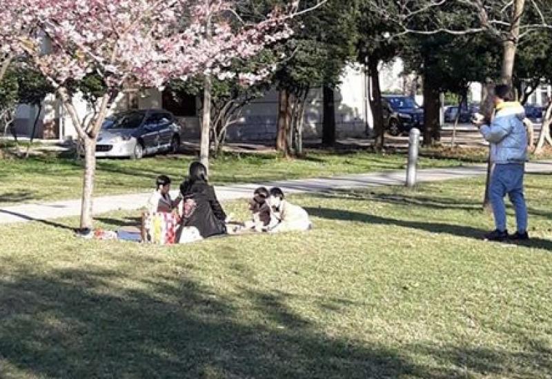 Japanska obitelj u parku Zrinjevac - Japanska čajna ceremonija u mostarkom parku