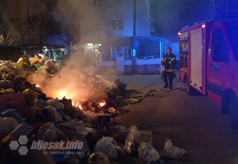 Mostarsko smeće u plamenu: Vatrogasci reagirali sedam puta