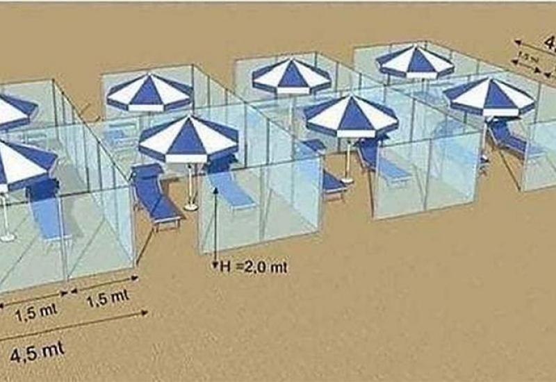 kabina dimenzija 4,5 x 4,5 metara koje će jamčiti dovoljnu udaljenost  - Hoće li plaže biti ovakve?