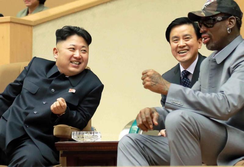 Dennis Rodman sa sjevernokorejskim diktatorom Kim Jong Unom 2013. godine  - Bivša NBA zvijezda: Kim i ja smo se te večrei napili kao gu**ce