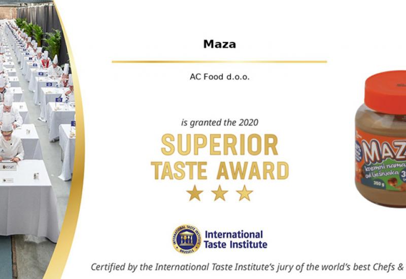 Maza osvojila nagradu prestižnog Međunarodnog instituta za okus - Maza osvojila nagradu prestižnog Međunarodnog instituta za okus najboljih svjetskih kuhara i sommeliera