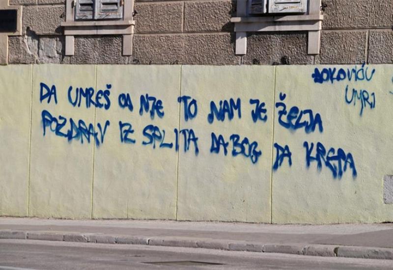 Poruka Đokoviću - Grafitom u Splitu poželjeli Đokoviću da umre