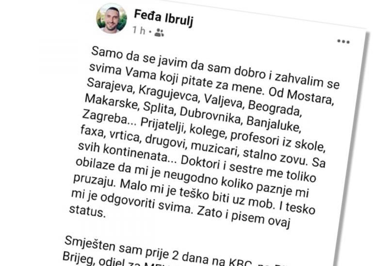 Facebook status Feđe Ibrulj - Pretučeni Ibrulj: 