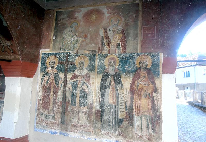 Jedna od freski u trijemu crkve svetog Jovana Preteče - Kratovo, čudo u vulkanskom krateru