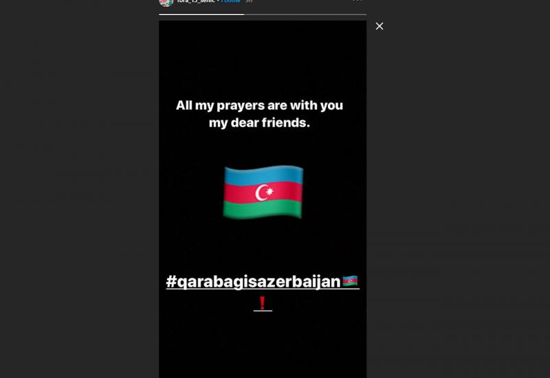 Poruka koju je Šehić objavio na Instagramu - Golman reprezentacije BiH: Karabah je Azerbejdžan