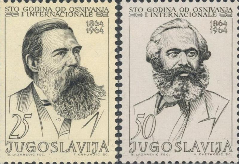 U Jzgoslaviji su 1964. godine tiskane poštanske marke u čast Marxa i Engelsa - Prije 200 godina rođen je Friedrich Engels, jedan od ideologa komunizma