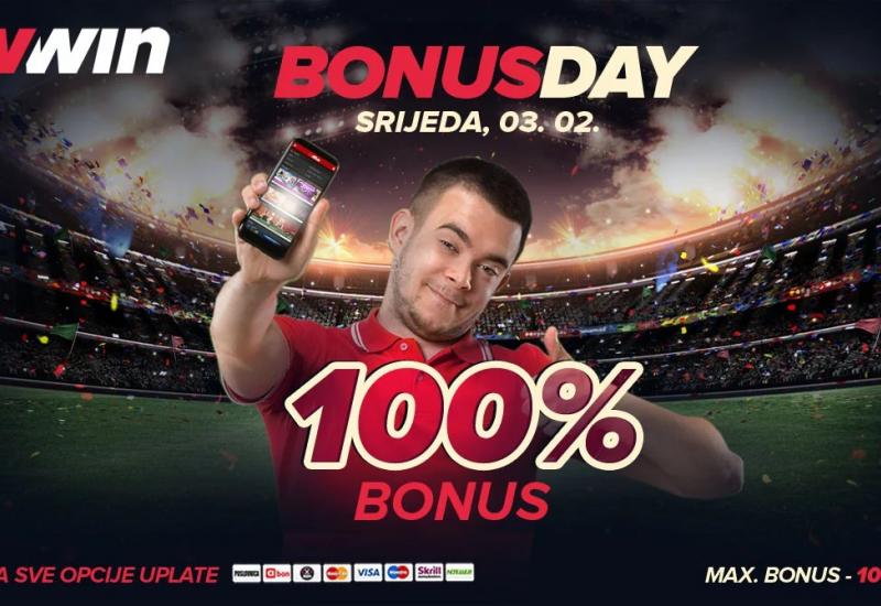 Bonus day u poslovnicama WWin - 100% bonusa na sve opcije uplate 