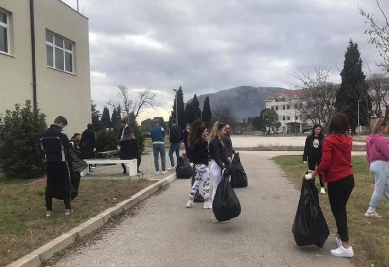 Studenti iskoristili lijep dan i očistili kampus Univerziteta 