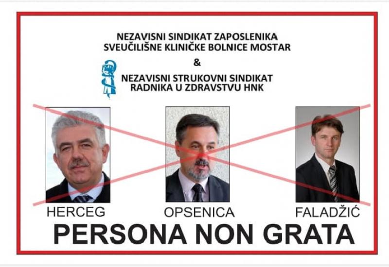  - Zdravstveni radnici: Herceg, Opsenica i Faladžić su perosne non grata